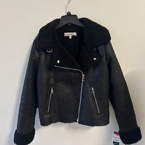 Black Shearling-Lined Jacket